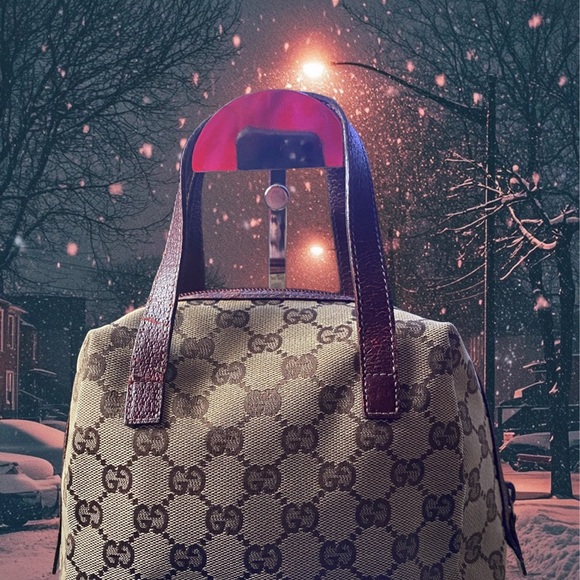 Vintage Gucci, mini Beige and Brown Monogram Bag - Picture 3 of 8